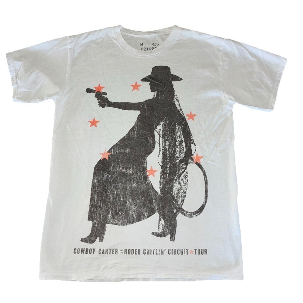 Beyonce Most Wanted Tee M White Cowboy Carter Tour‎ 2025 Merch NEW *spot